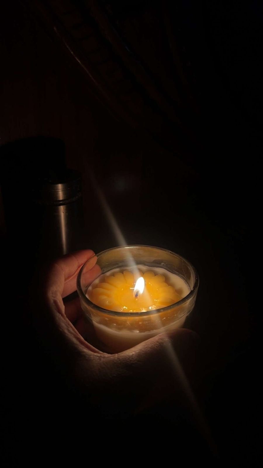 Amber Serenity Glass Candle